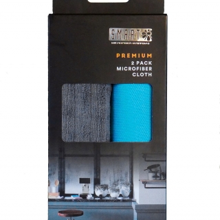 Комплект салфеток "Премиум" (2 шт.), бирюза, серый, серия "Premium" Smart Microfiber